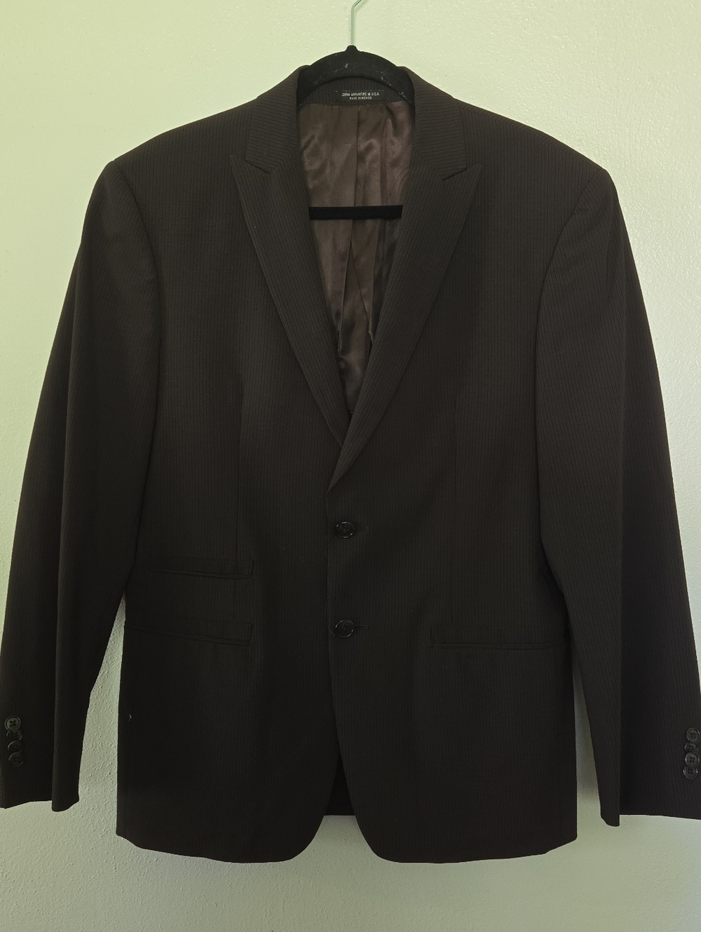 John Varvatos Men's Hendrix Sport Coat Blazer Suit Jacket Brown Pinstripe 40 SH